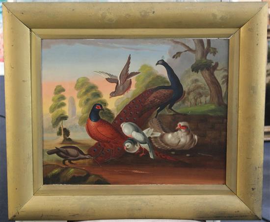 After Hondecoeter Birds in a landscape, 15 x 19in.